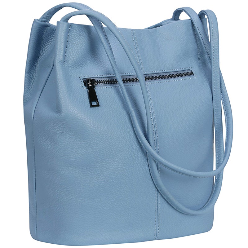 Iswee Large Purses for Women - Leather Tote, Shoulder, Handbags - Bucket, Satchel, Hobo - Ladies Purses and Hand Bags (Light Blue-Lichee) - Image 2